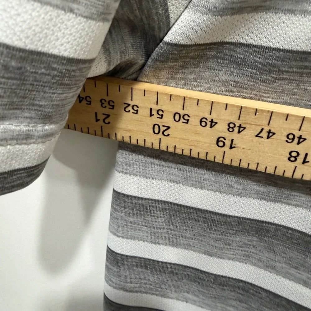 Adidas Mens Polo Shirt Striped Gray L‎